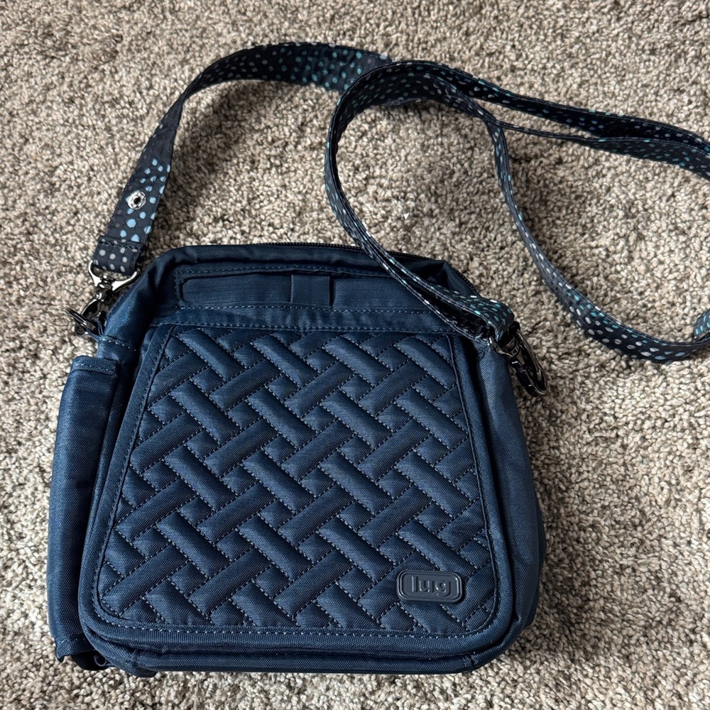 Lug Dark Blue Quilted Crossbody Bag